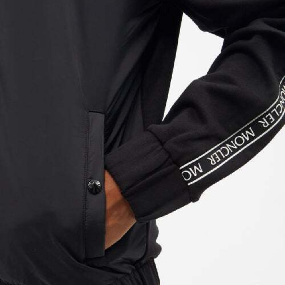 NEW Moncler Logo Tape Cotton Jersey Track Jacket Large - Picture 2 of 9
